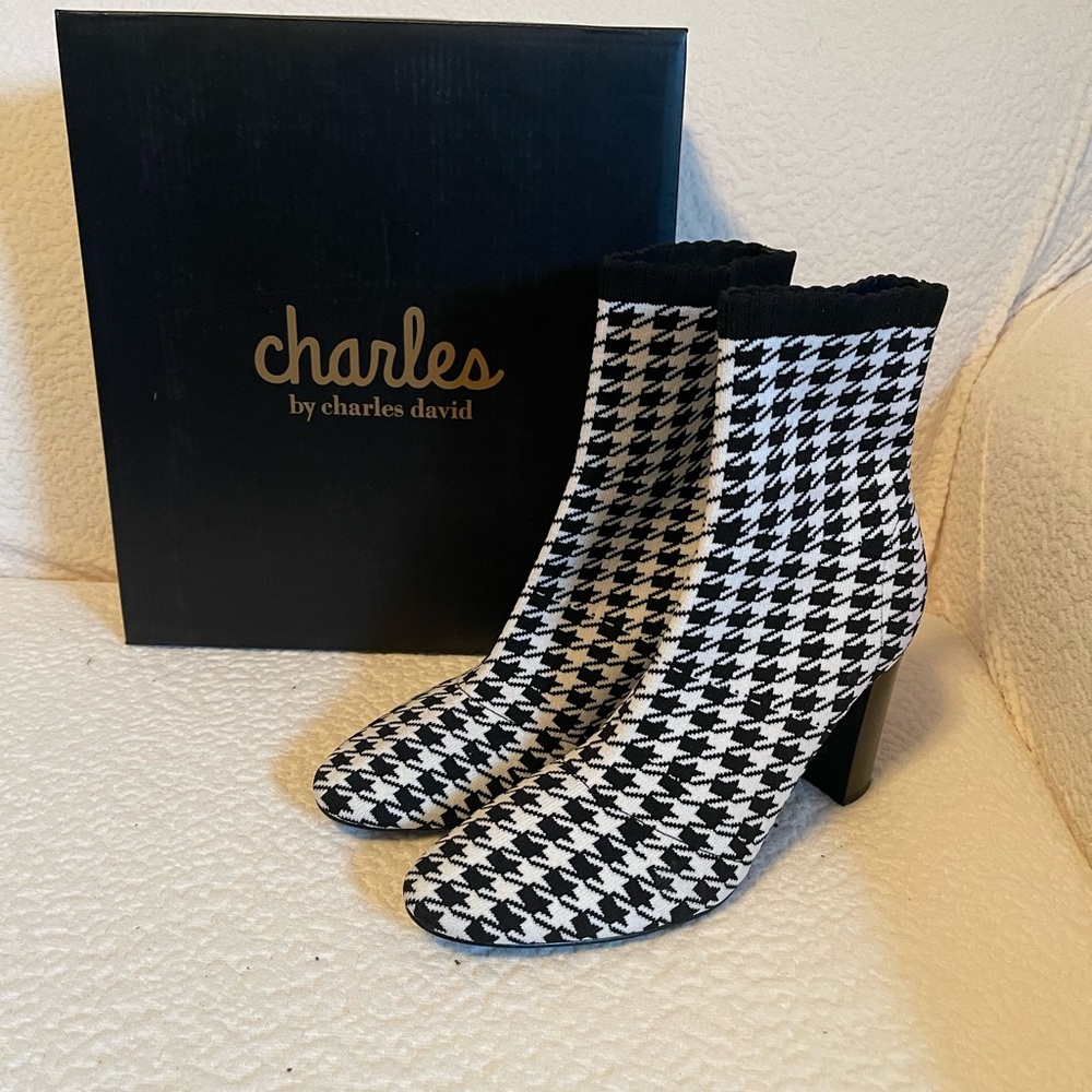 Charles by Charles David Houndstooth Heeled Boots